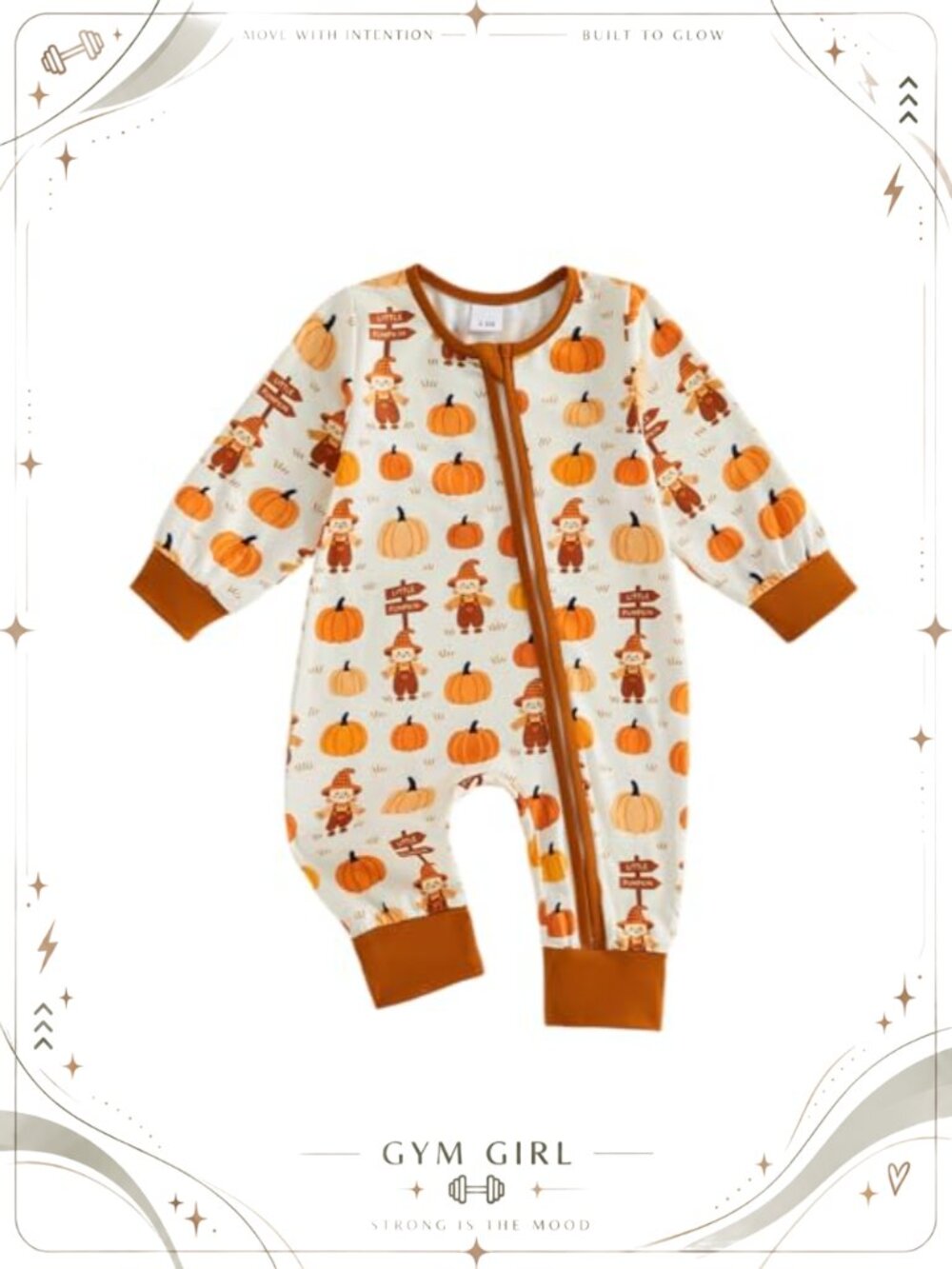 Baby Halloween Romper Long Sleeve Zip Jumpsuit Pumpkin Truck Outfit